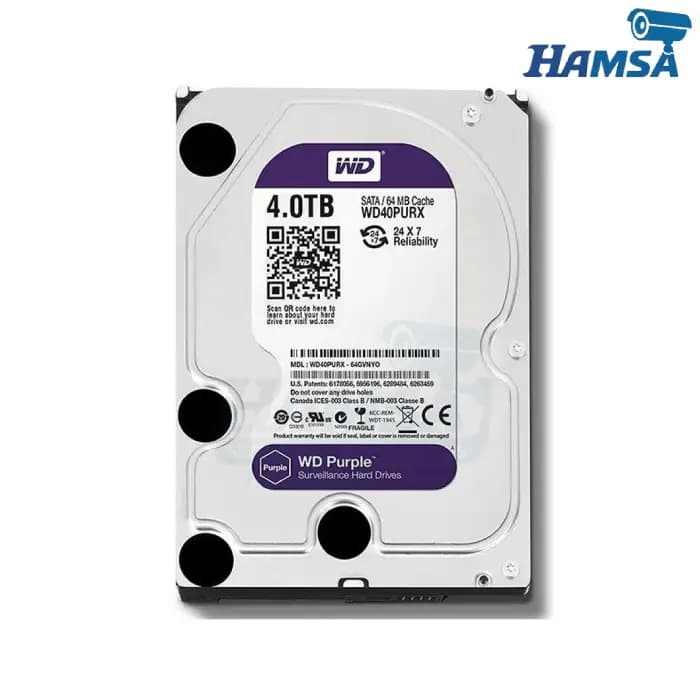 هارد اینترنال وسترن دیجیتال بنفش ظرفیت 4 ترابایت ریفر با گارانتی شرکتی- WD 4TB purple HDD — تصویر ۴