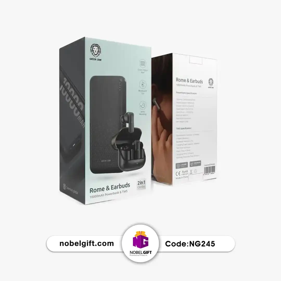 ست ایرپادز و پاوربانک گرین لاین مدل Rome Earbuds — تصویر ۲
