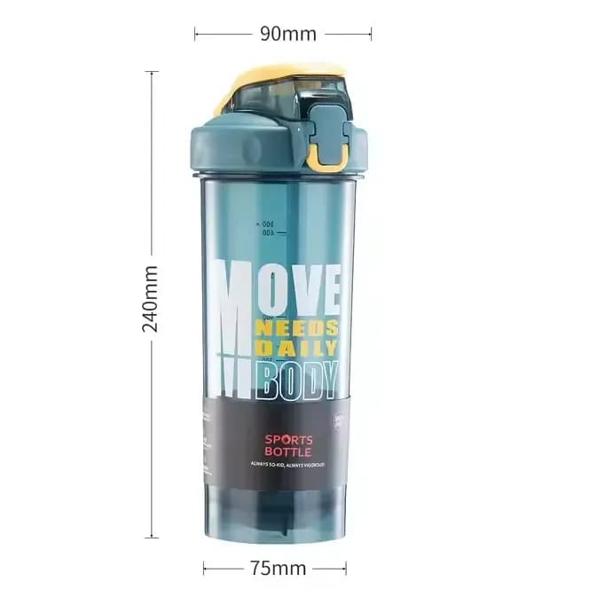 شیکر ورزشی نی دار درب ضامنی 800 میلی لیتر MOVE BODY — تصویر ۴