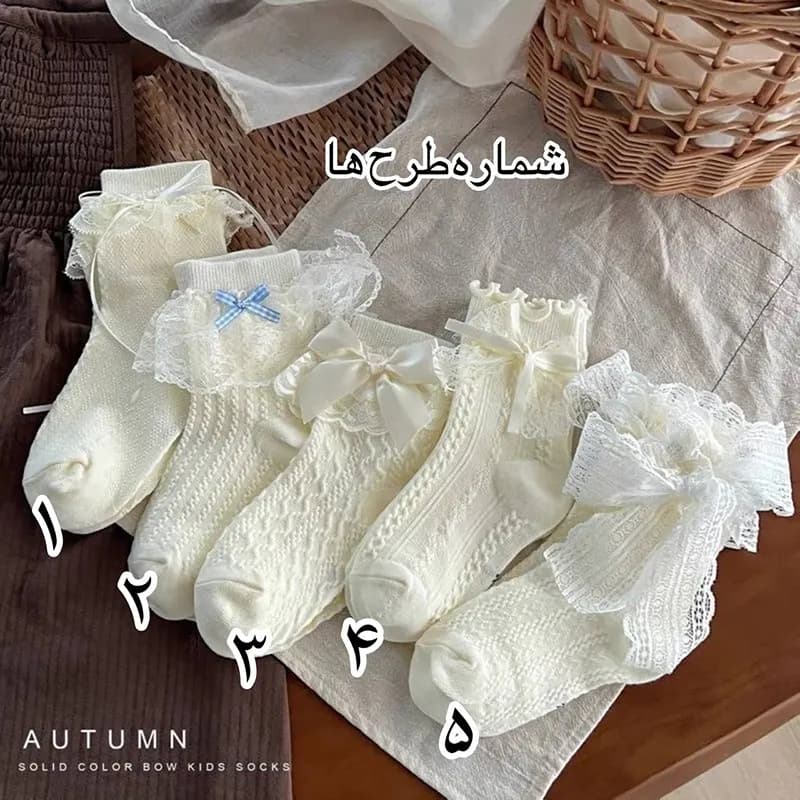جوراب بچگانه دخترانه نیم ساق طرح Little Queen (مناسب 6 تا 8 سال) — تصویر ۶