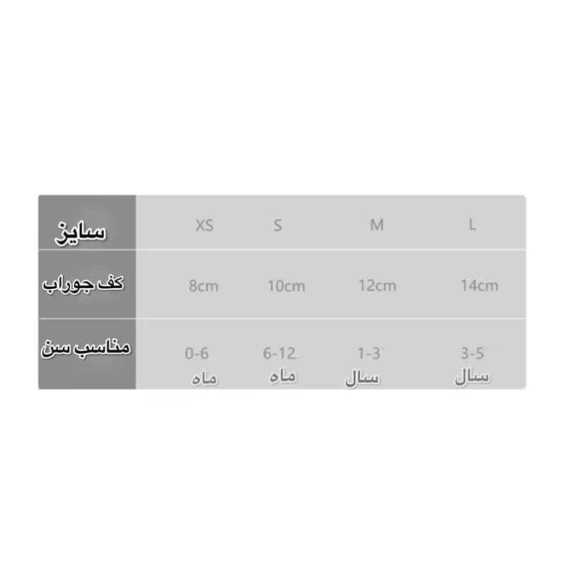 جوراب بچه گانه ضد لغزش نیم ساق کبریتی مجموعه 3 عددی طرح رافائل (مناسب صفر تا 3 سال) — تصویر ۸