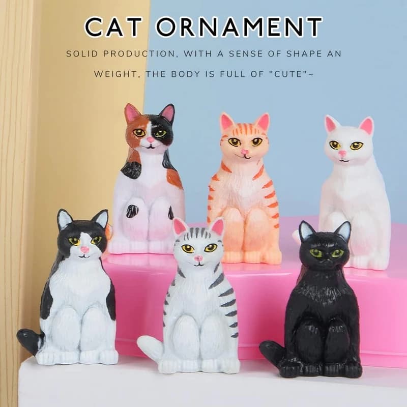 فیگور مدل گربه های نشسته طرح squat cats مجموعه 6 عددی کد SC821 — تصویر ۵