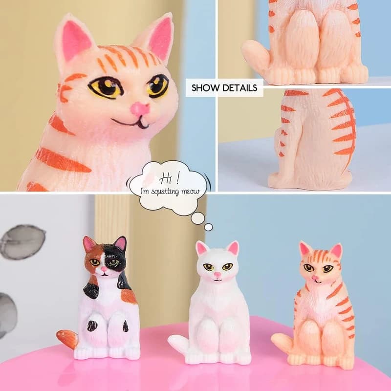فیگور مدل گربه های نشسته طرح squat cats مجموعه 6 عددی کد SC821 — تصویر ۴