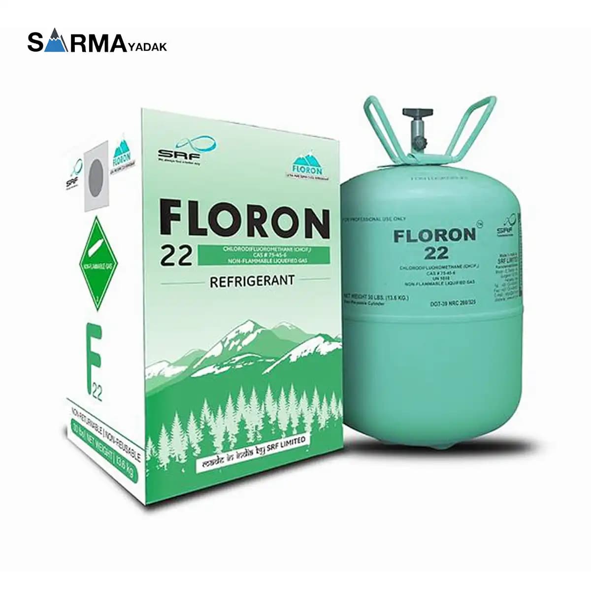 کپسول 13.6 کیلویی گاز R22 برند FLORON