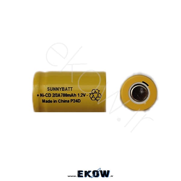 باتری نیکل کادمیوم 700ma 2/3A (نیکل کادمیوم SUNNYBATT NI-CD 2.3A 700mAh 1.2 v)