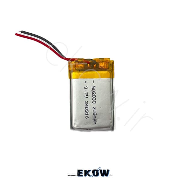 باتری لیتیوم پلیمر 200mAh(لیتیوم li-po 502030 3.7v 200mAh)