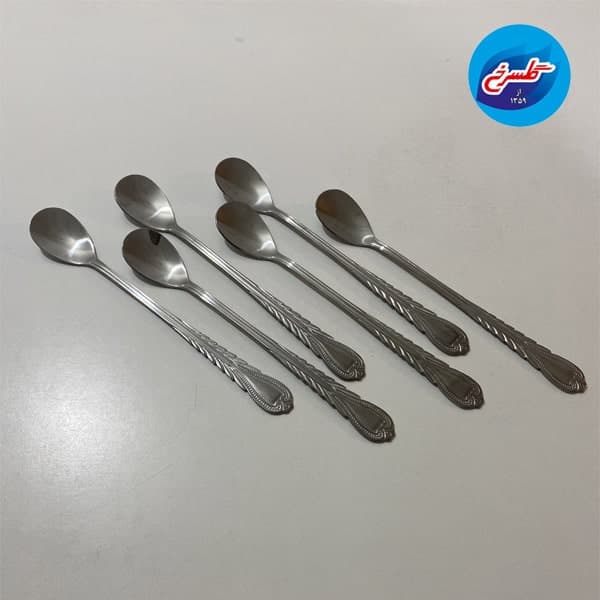 قاشق شربت خوری استیل مدل دلی 6 عددی — تصویر ۲
