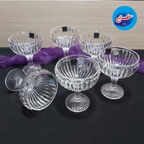 بستنی خوری پایه دار کرون (بسته 6 عددی)