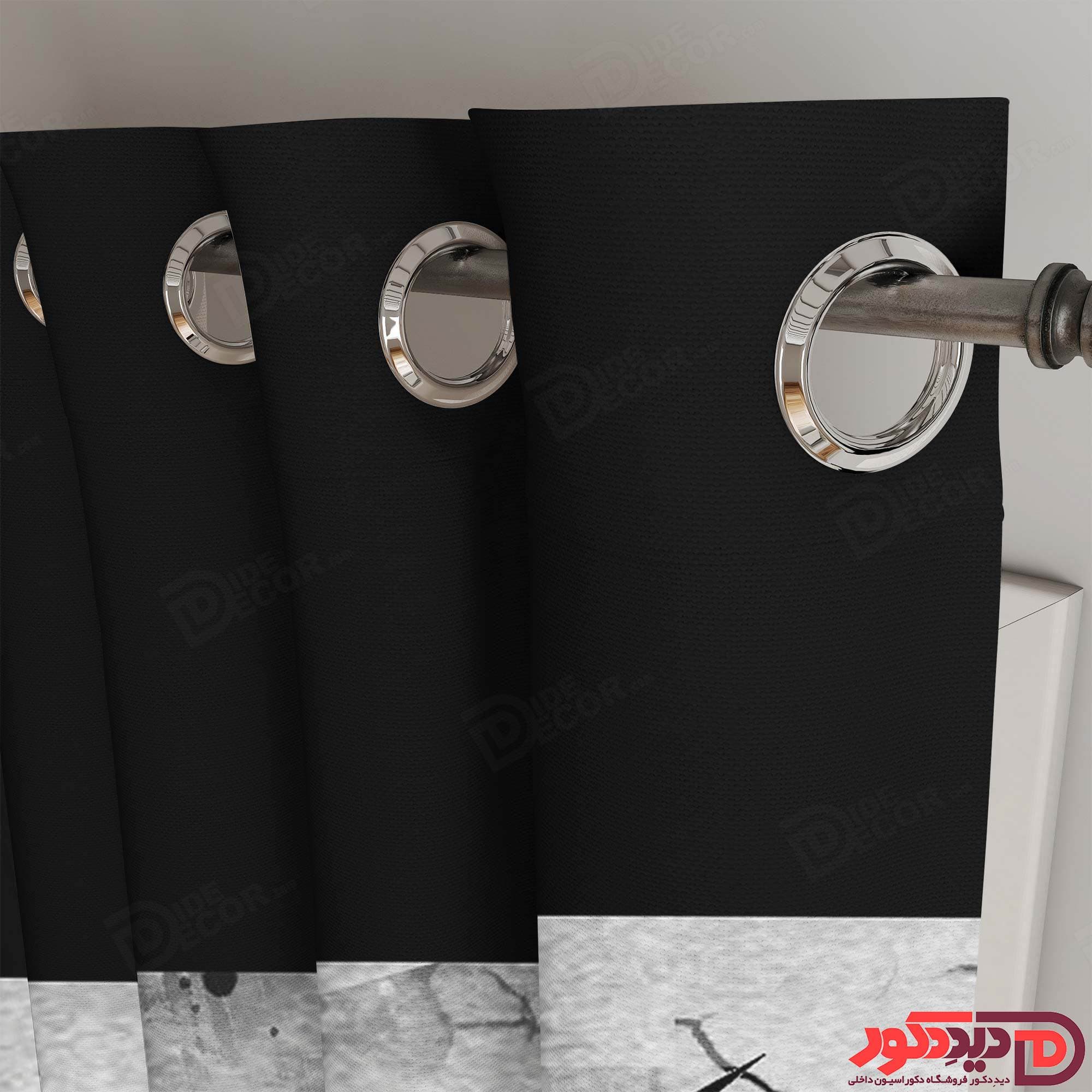پرده پانچ مخمل چاپی چهره زن کد M-04 — تصویر ۵