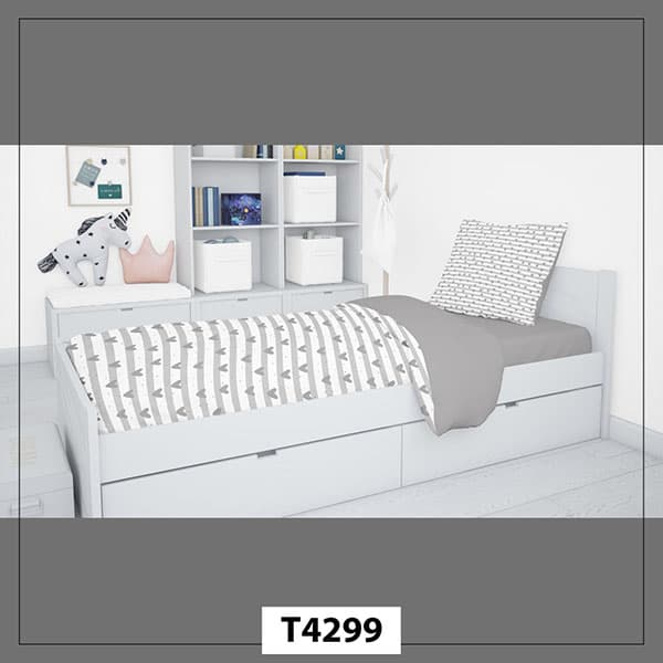 روتختی دخترانه طوسی با طرح قلب کد T4299