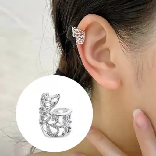 پیرسینگ فیک گوش زنانه طرح بال پروانه استیل عیار 316 ضد حساسیت و رنگ ثابت کد zsf