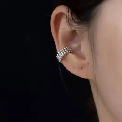 پیرسینگ گوش زنانه طرح حلقه ای با گوی – استیل عیار 316 ضد حساسیت و رنگ ثابت کد zsf
