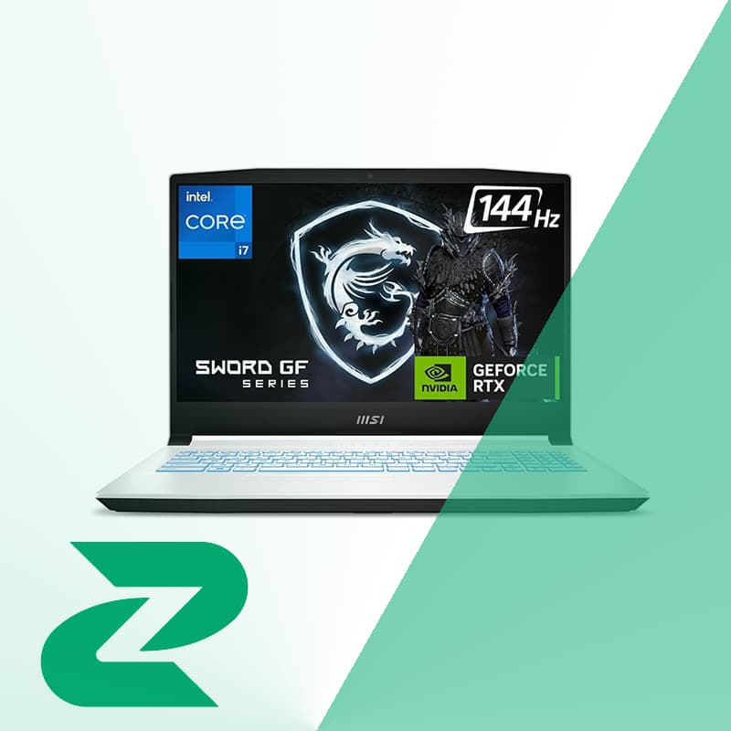 لپ تاپ استوک 15.6 اینچی ام اس آی مدل Sword پردازنده i7 رم 16 گیگابایت هارد 1TB SSD گرید ++A