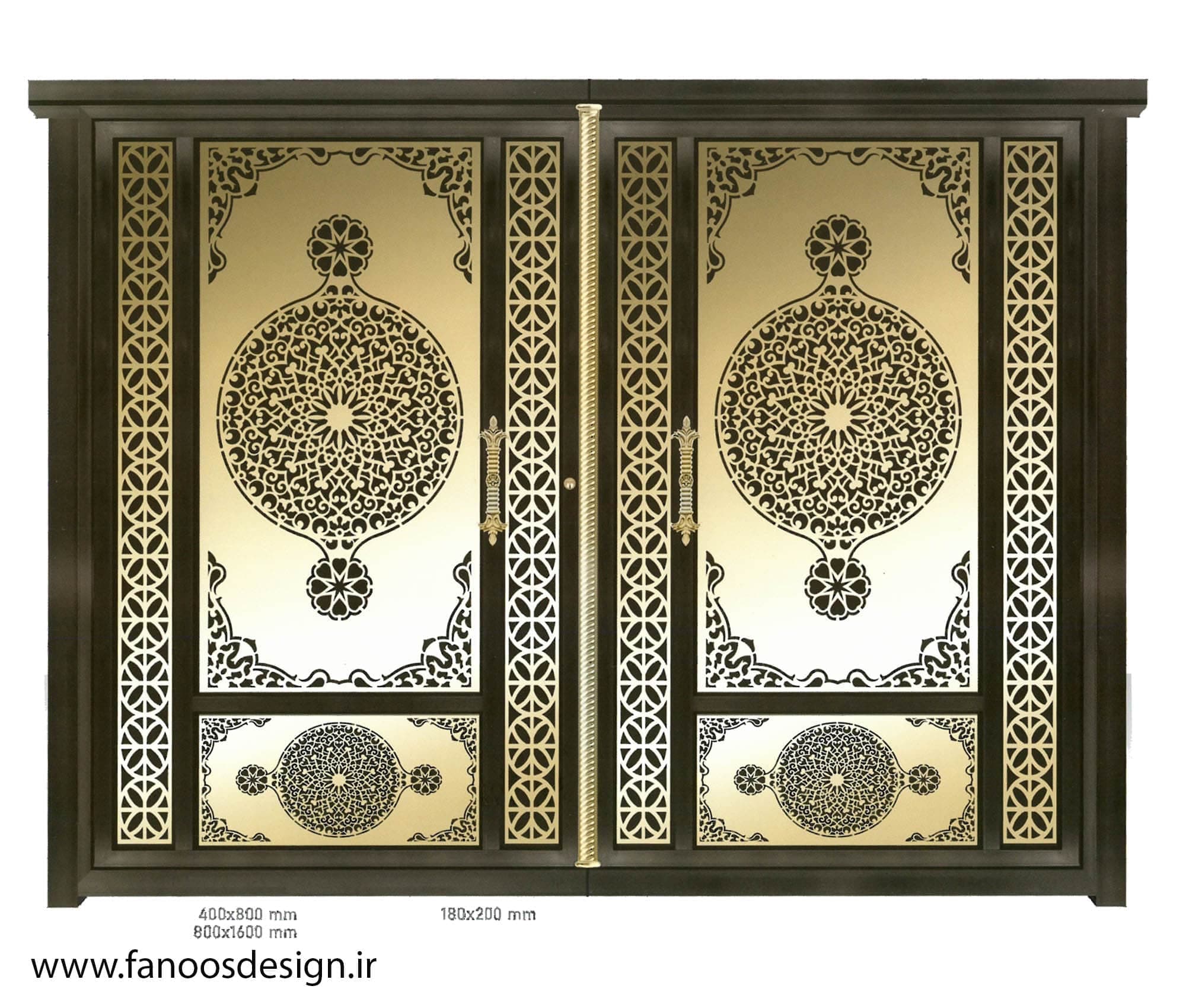 درب دولنگه حیاط آهنی CNC کد 2264