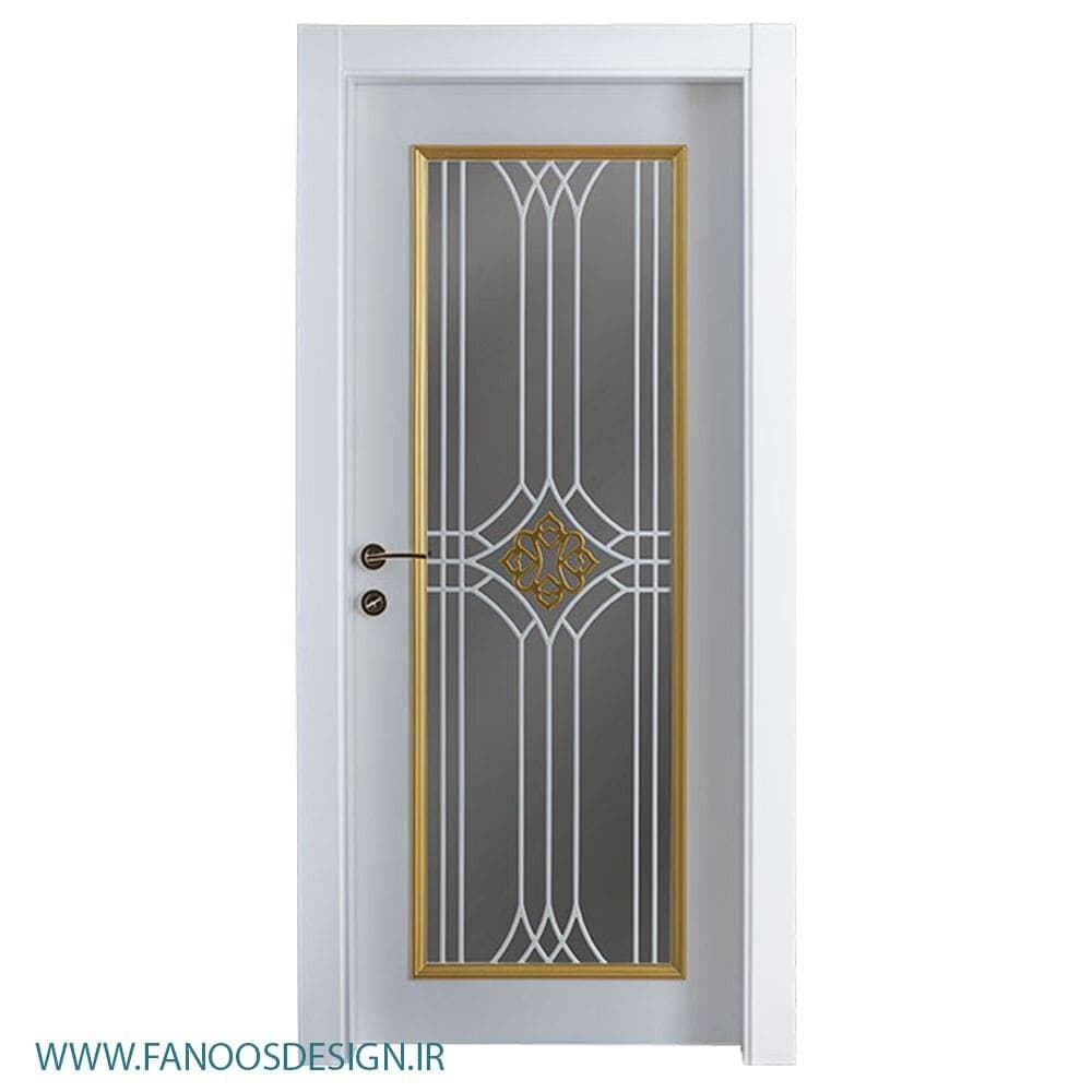 درب کلاسیک چوبی لوکس شیشه خور کد 40204