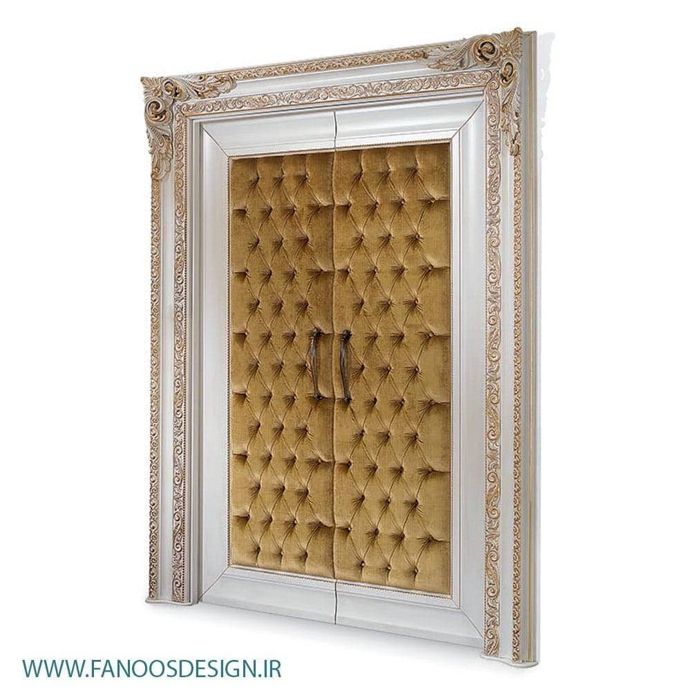 درب آکوستیک کلاسیک با قاب چوبی طلایی کد 4088