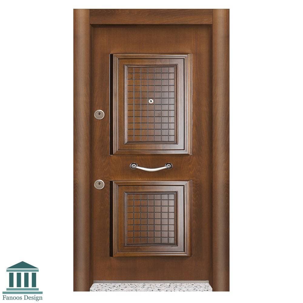 درب ضد سرقت لوکس برجسته دوقاب شطرنجی کلاسیک کد 6070