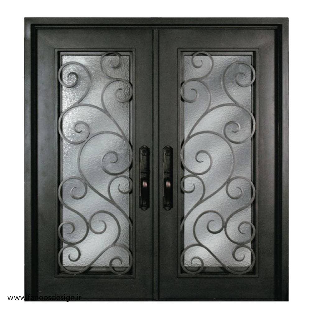 درب آهنی فرفورژه دولنگه کلاسیک کد 2224