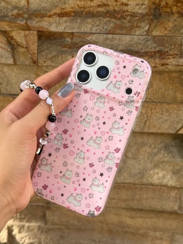 قاب Pink Paws طرح سگ و قلب گوشی آیفون 12 پرومکس — تصویر ۳