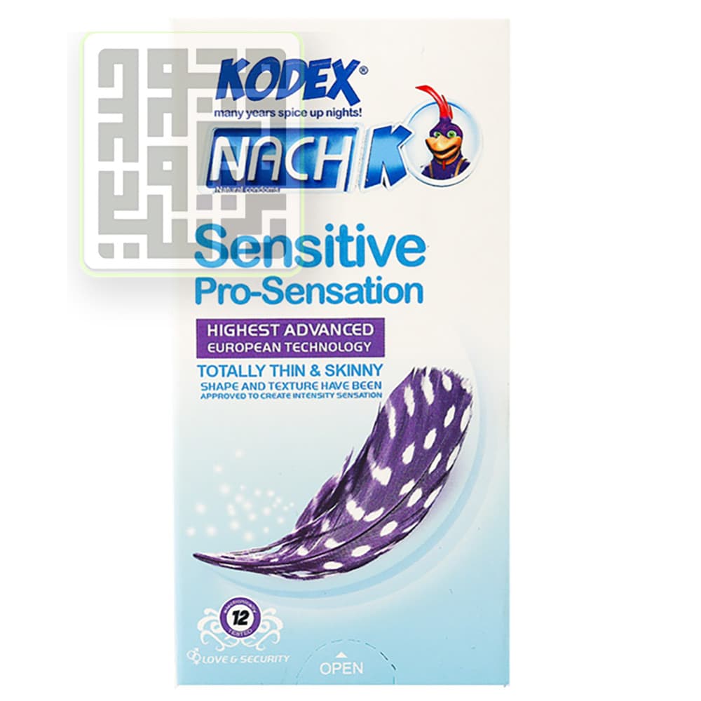 کاندوم کدکس مدل KODEX Sensitive Pro-Sensation حساس بسته 12 تایی