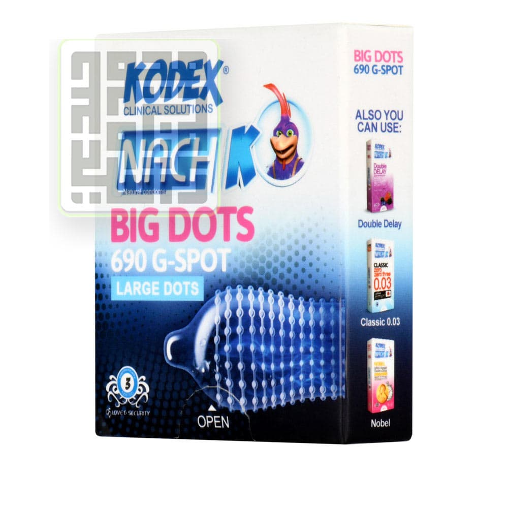 کاندوم کدکس مدل KODEX Big Dot 690 G-Spot خار درشت بسته 3 تایی — تصویر ۳