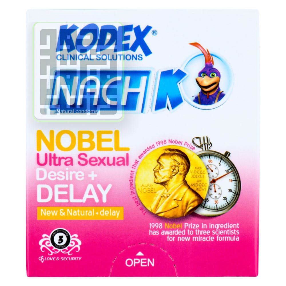 کاندوم کدکس مدل KODEX Nobel نوبل تحریک کننده بسته 3 تایی
