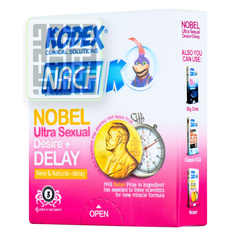 کاندوم کدکس مدل KODEX Nobel نوبل تحریک کننده بسته 3 تایی — تصویر ۳