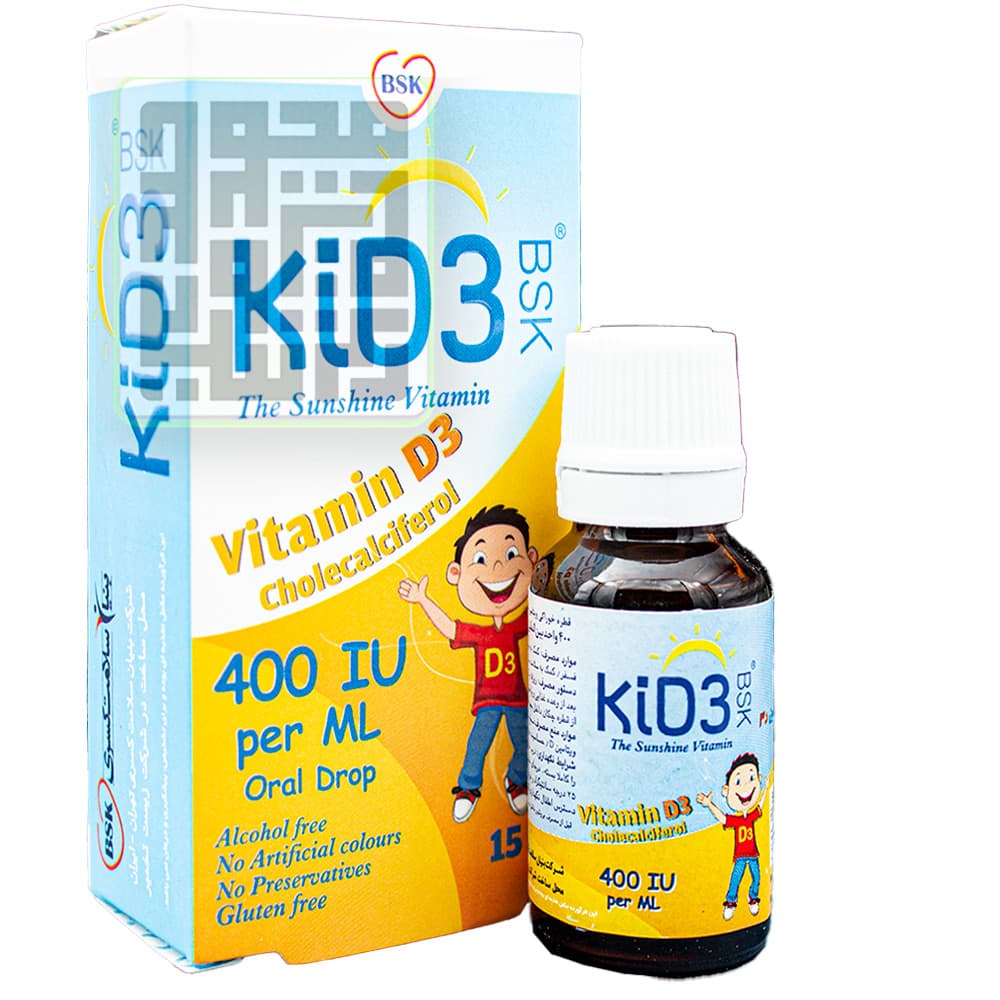 قطره ویتامین د3 برند کید 3 (400IU) بنیان سلامت کسری