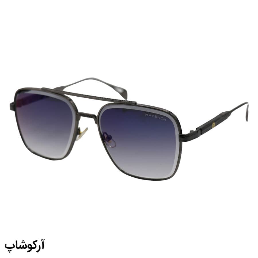 عینک آفتابی میباخ با فریم نوک مدادی، شکل مربعی و لنز دودی هایلایت و آنتی رفلکس مدل M011 — تصویر ۴