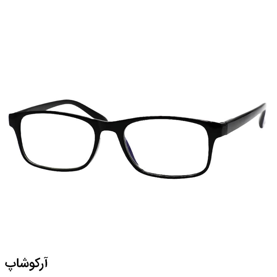 عینک مطالعه بلوکات نزدیک بین نمره +1.50 با فریم مستطیلی، مشکی رنگ و دسته فنری مدل TRQ2
