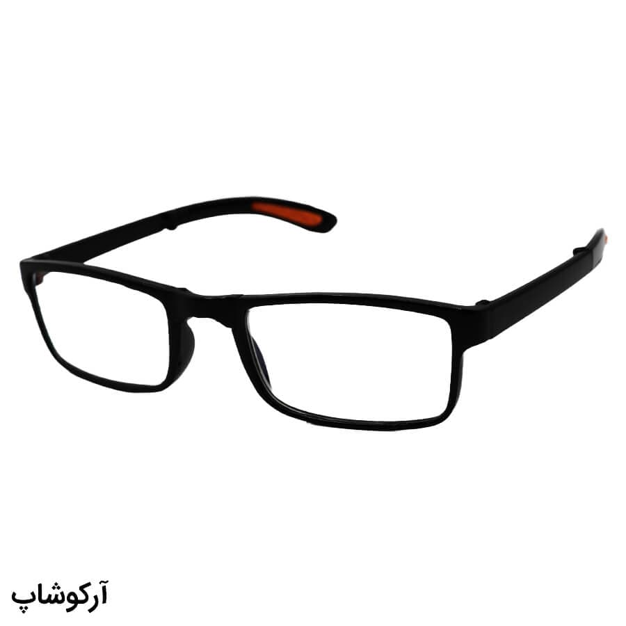 عینک مطالعه تاشو نمره +2.50 با فریم مشکی رنگ، عدسی بلوکات و آنتی رفلکس مدل TB915 — تصویر ۲