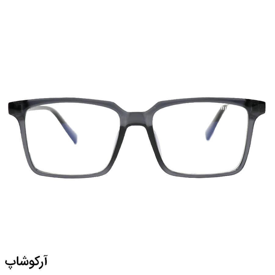 عینک طبی MIU MIU با فریم طوسی رنگ، مستطیلی شکل و لولای فلزی مدل 58032 — تصویر ۲