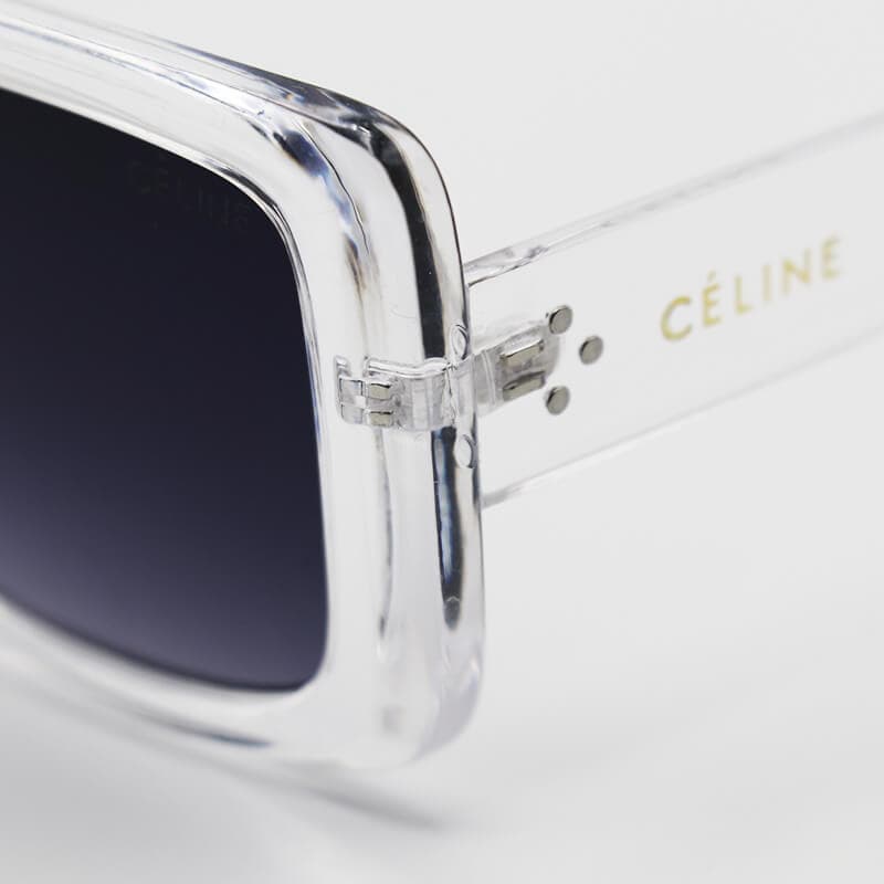 عینک آفتابی Celine با فریم مربعی شکل، بی رنگ، شفاف و لنز دودی مدل 7228 — تصویر ۵