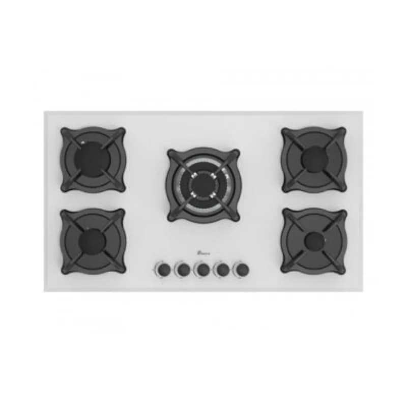 اجاق گاز صفحه ای 5087G7 بیمکث سفید 5شعله شیشه ای