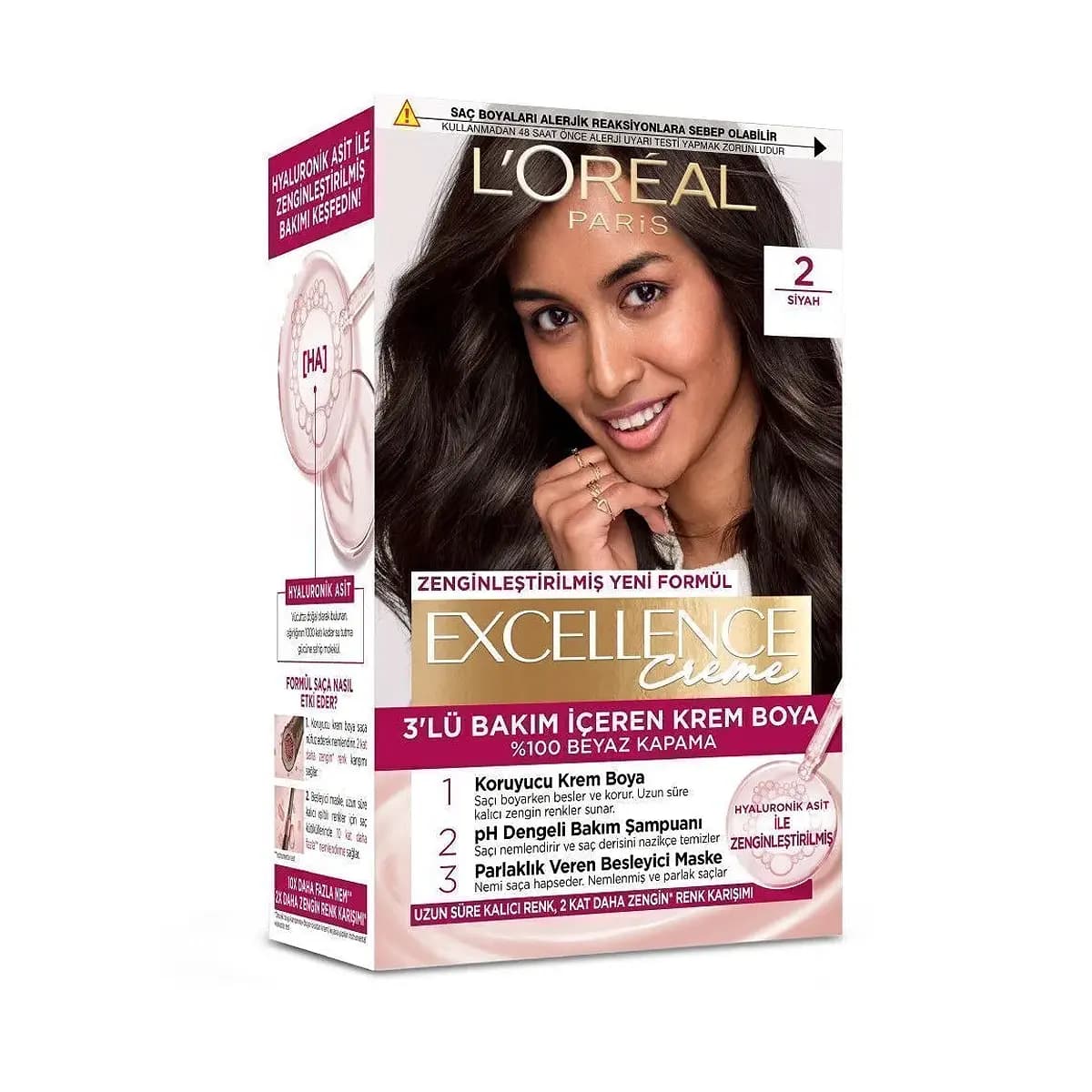 رنگ مو لورال 2 مشکی LOREAL — تصویر ۲