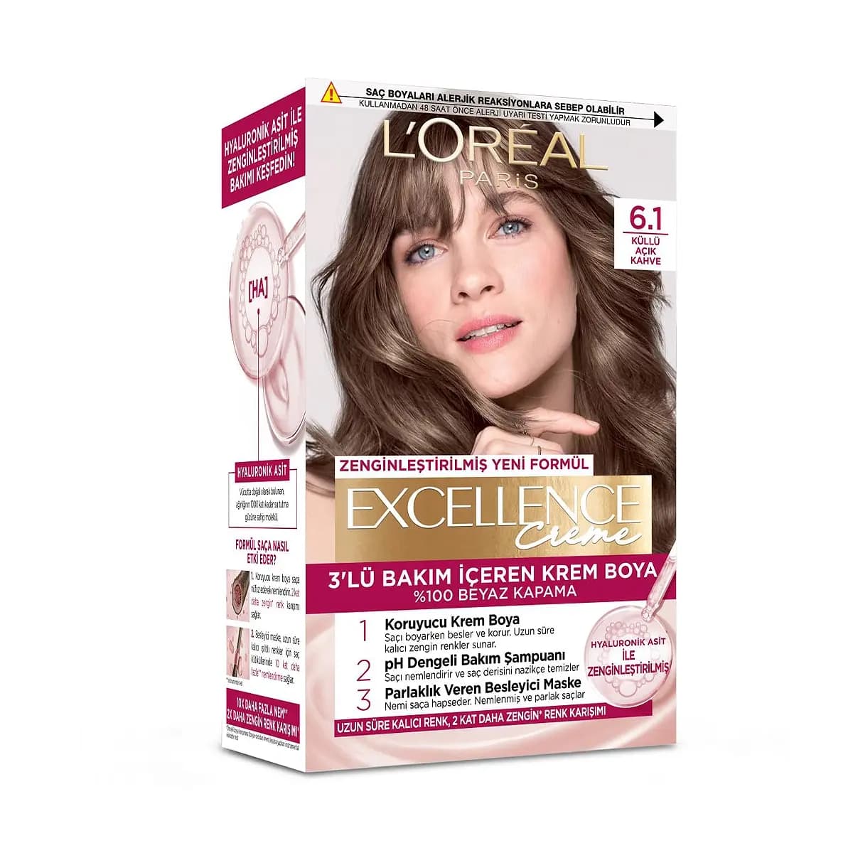 رنگ‌ مو لورال 6.1 بلوند دودی تیره LOREAL — تصویر ۲