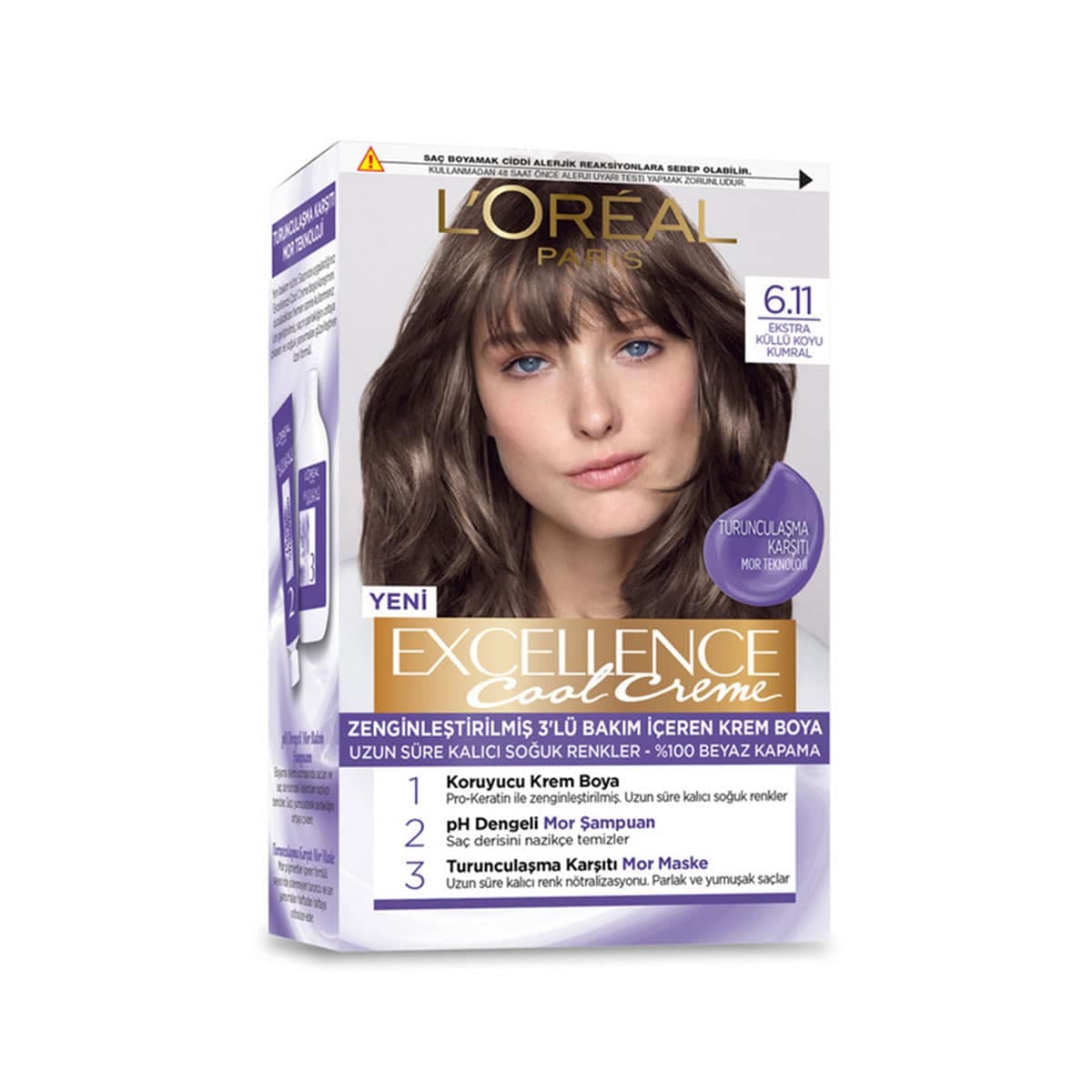 رنگ مو لورال 6.11 بلوند دودی تیره LOREAL