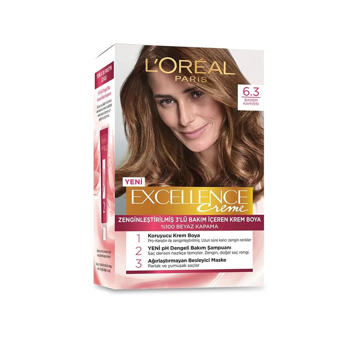 رنگ مو لورال 6.3 قهوه‌ ای بادامی LOREAL — تصویر ۳