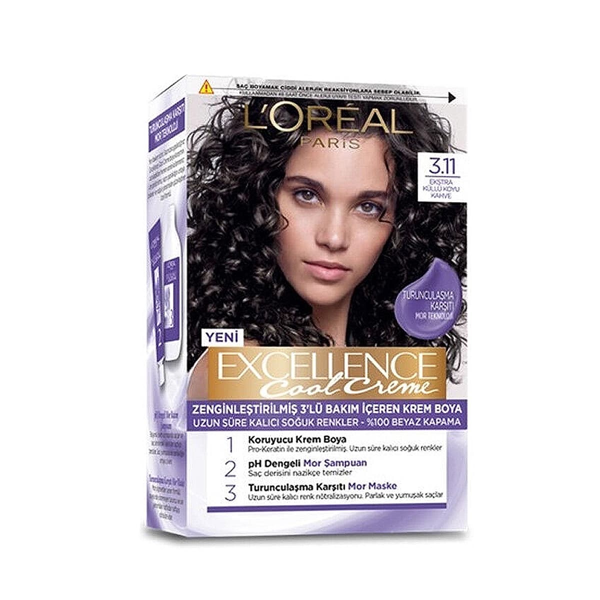 رنگ مو لورال 3.11 قهوه ای دودی تیره LOREAL