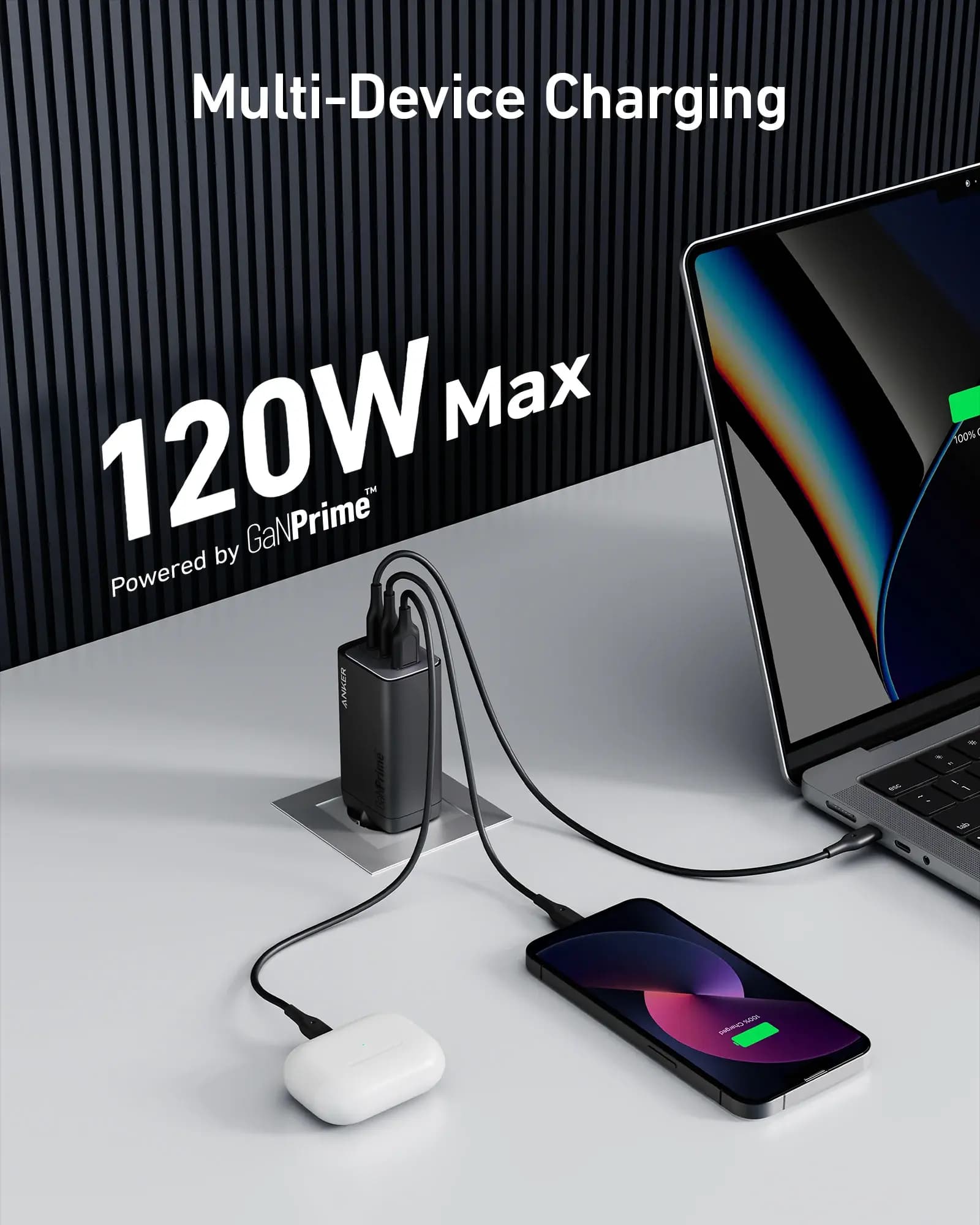 شارژر دیواری 120 وات انکر Anker 737 Charger GaNPrime 120W A2148311 EU — تصویر ۲