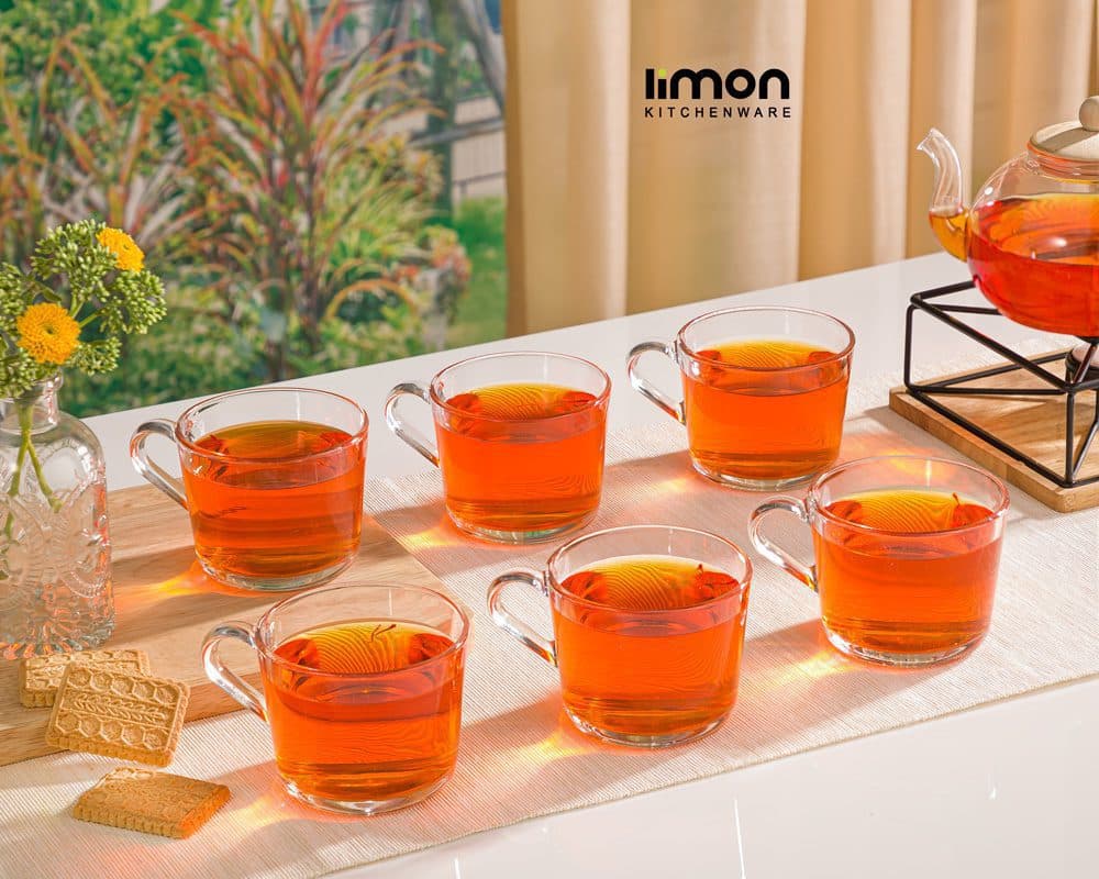 لیوان شیشه ای دسته دار 285 سی سی لیمون کد 2282 — تصویر ۳