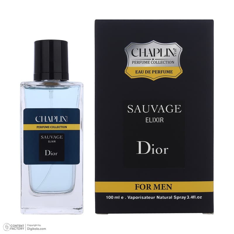 ادو پرفیوم مردانه چاپلین استار مدل Dior Sauvage Elixir با رایحه تلخ و معتدل حجم 100 میلی‌لیتر — تصویر ۴