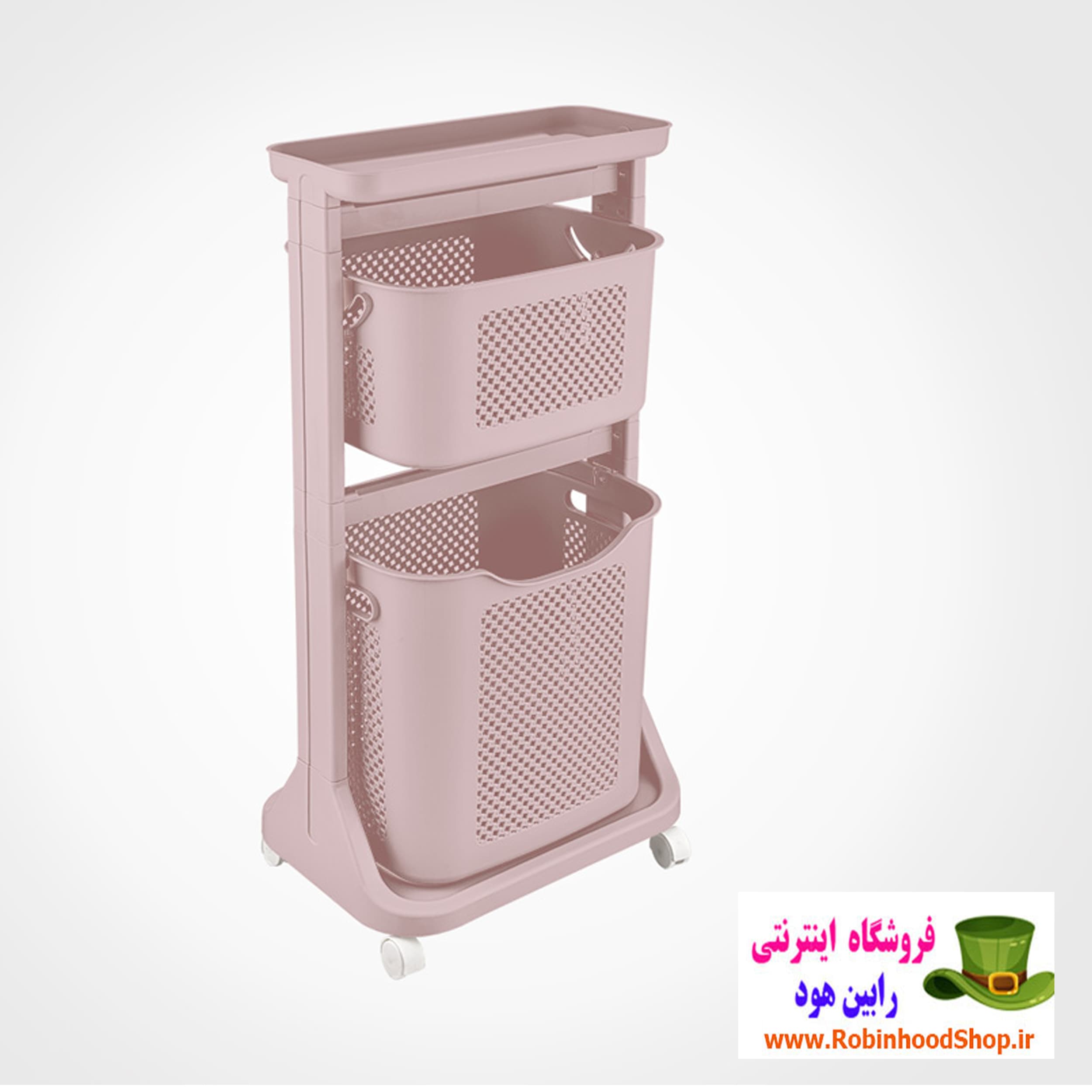 سبد رخت لباس دو طبقه طرح بافت — تصویر ۲