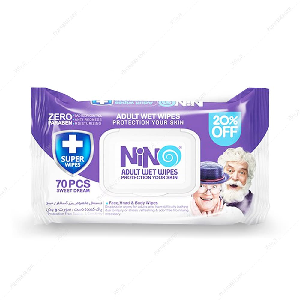 دستمال مرطوب بزرگسالان Adult wet wipes نینو ۷۰ عددی
