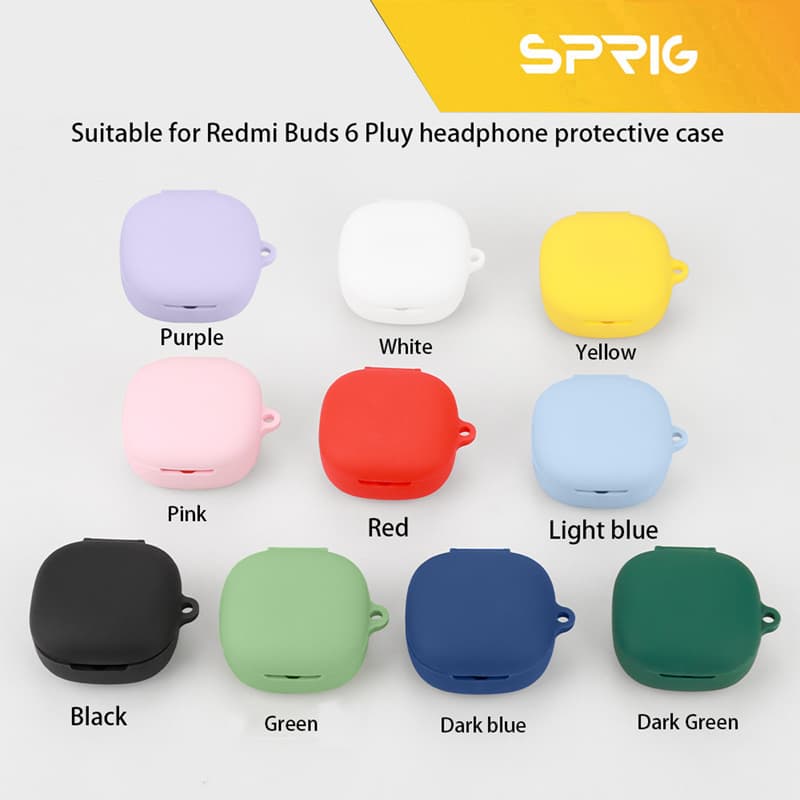کاور اسپریگ مدل Silicone-SP مناسب برای کیس هدفون بلوتوثی شیائومی Redmi Buds 6 Play — تصویر ۳