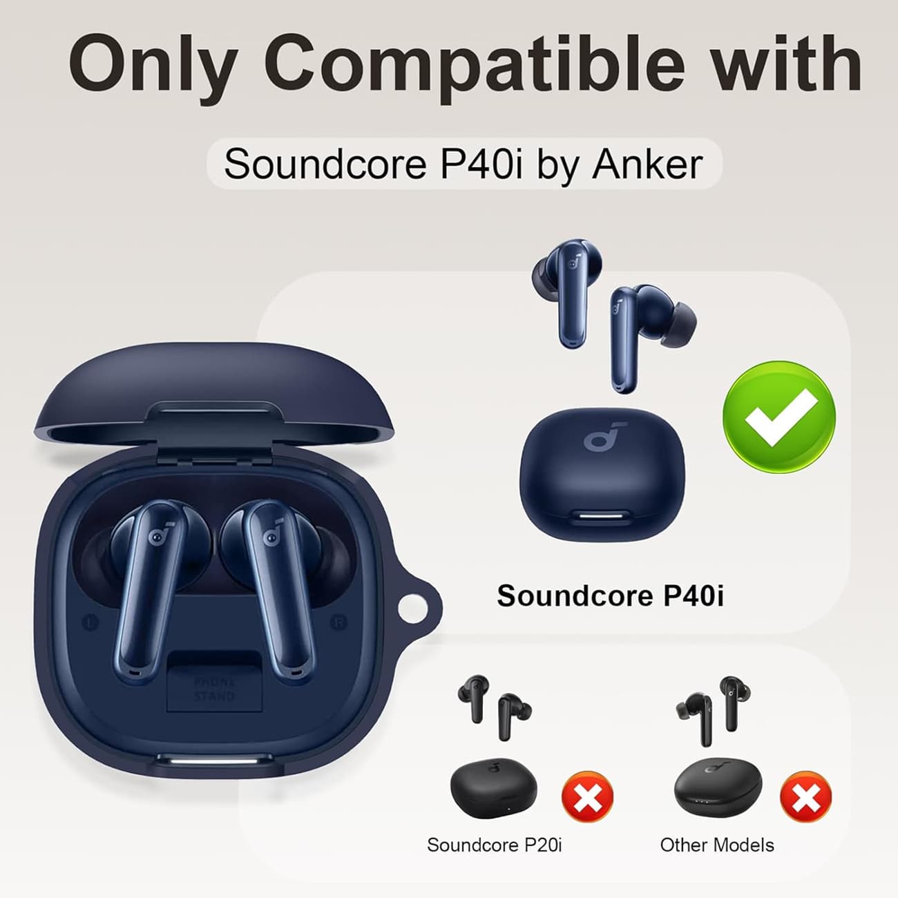 کاور زیرو مدل Silicone ZR مناسب برای کیس هدفون بی‌سیم انکر Soundcore P40i — تصویر ۳