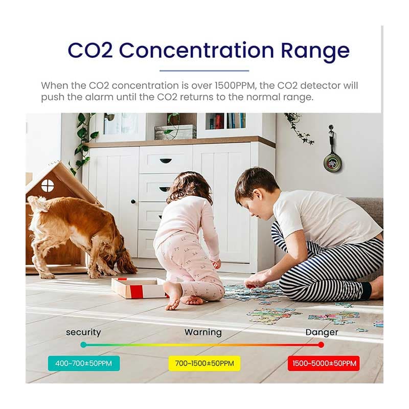 سنسور هشدار نشت گاز دی اکسید کربن CO2 مدل PTH-10C برند LSENLTY — تصویر ۴