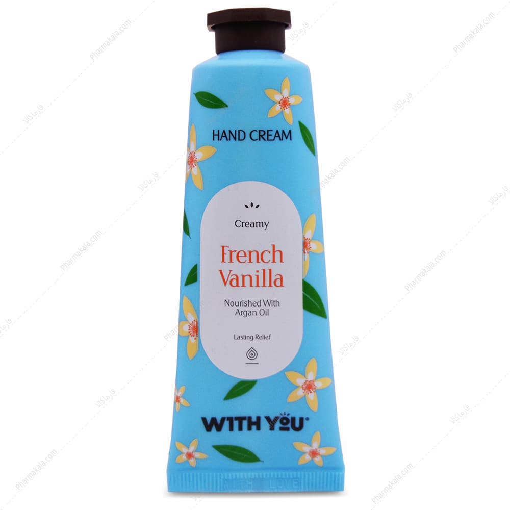 کرم مرطوب کننده دست ویت یو With You عصاره وانیل و روغن آرگان 50ml