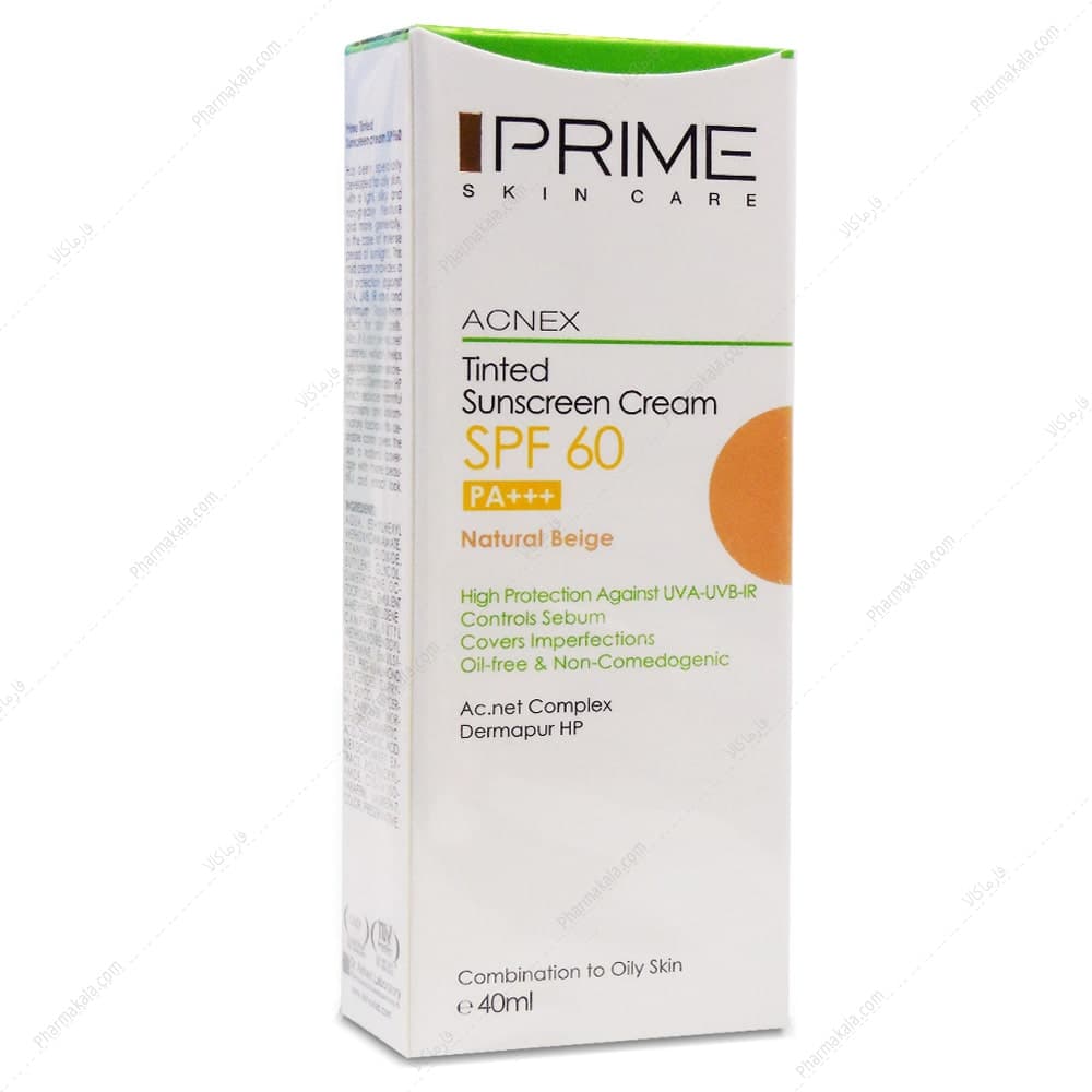 کرم ضد آفتاب SPF60 پوست چرب و مختلط آکنس پرایم 40ml