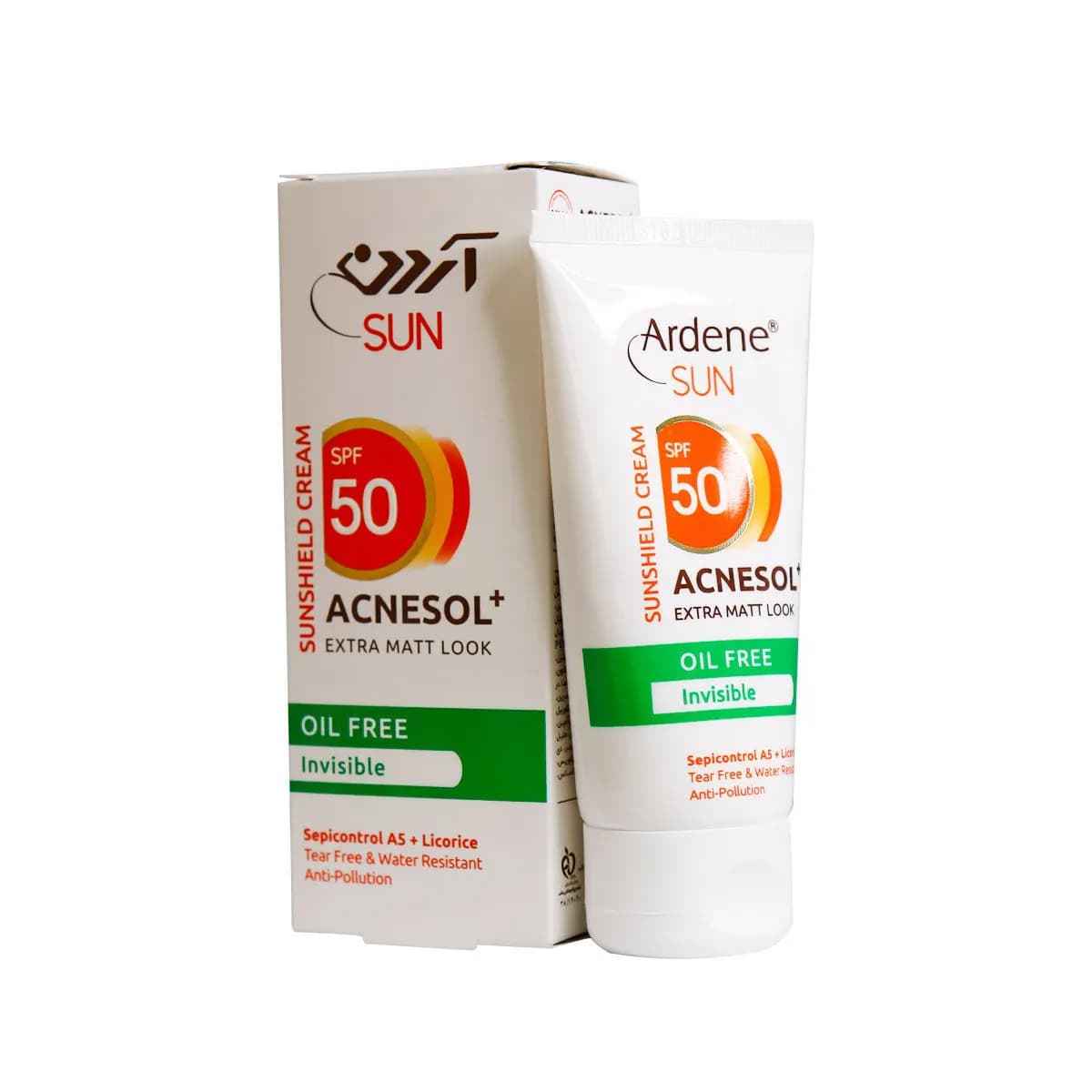 کرم ضد آفتاب آردن سان SPF50 مناسب پوست چرب بی رنگ